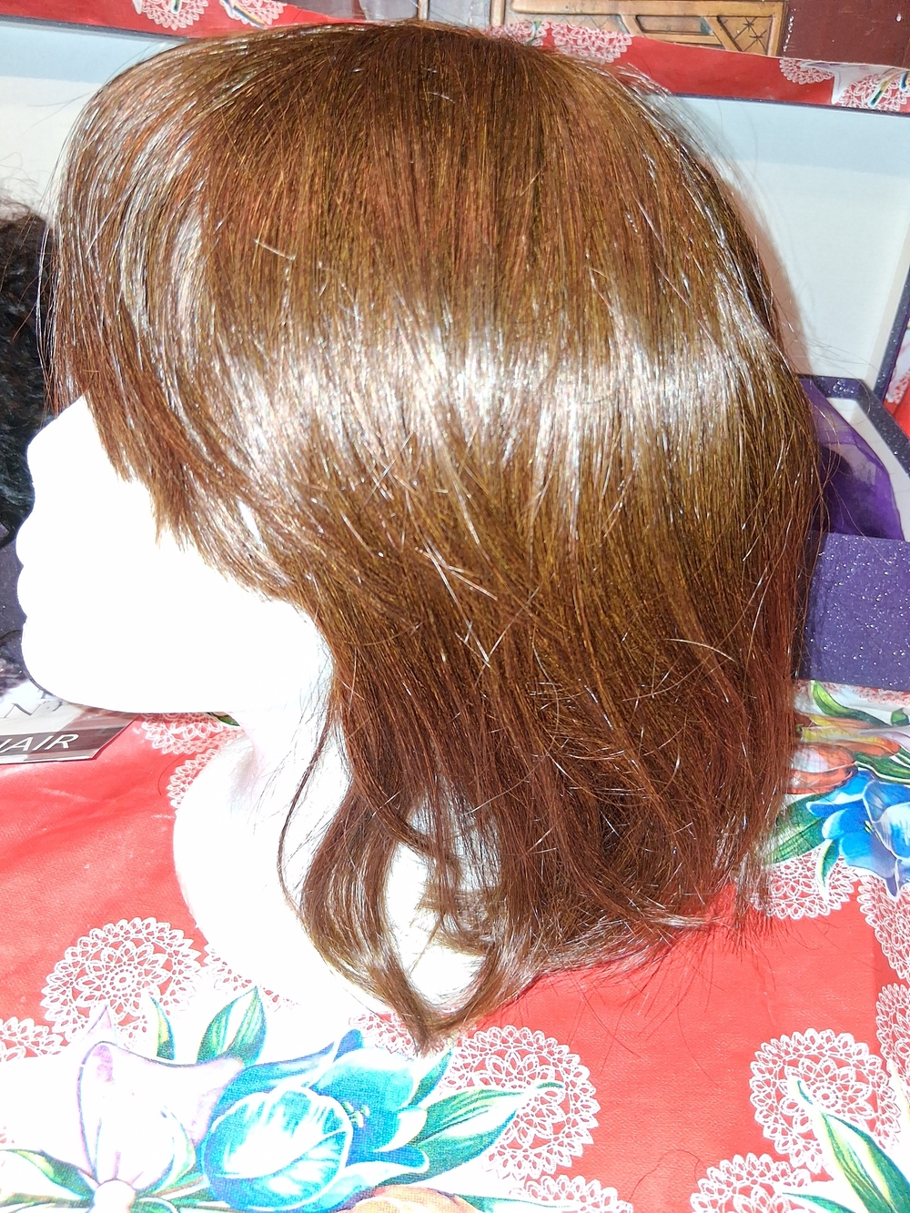 Luvme  Human Hair Throw On & Go Honey Blonde  Wig with Bangs -NIB